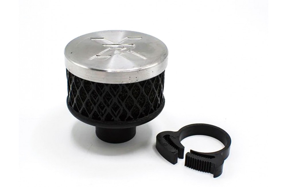 Pipercross Crank Case Breather Performance Air Filter 13mm ID (Rubber Neck) 13-19mm rubber neck filter (silver)
