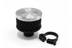 Pipercross Crank Case Breather Performance Air Filter 13mm ID (Rubber Neck) 13-19mm rubber neck filter (silver)